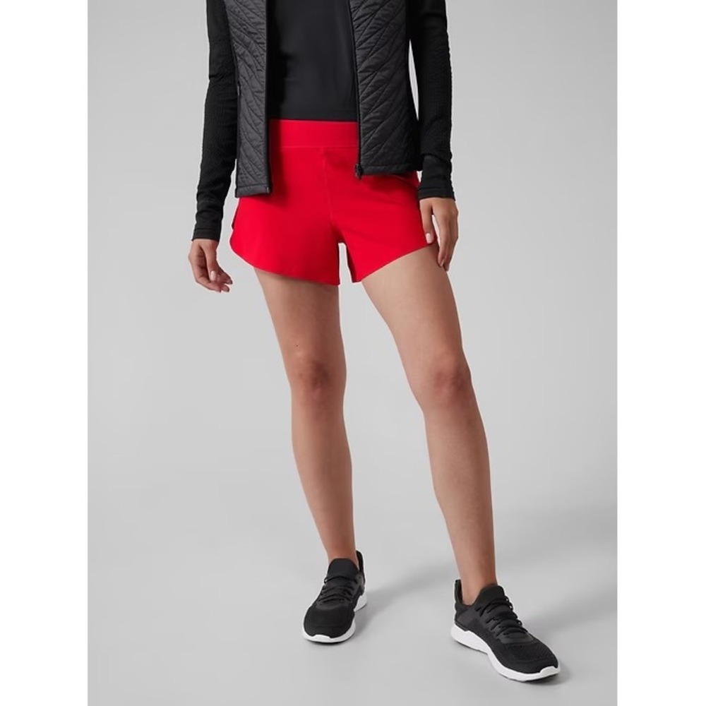 Athleta Run With It Red 3.5" Shorts Medium - Picture 2 of 8